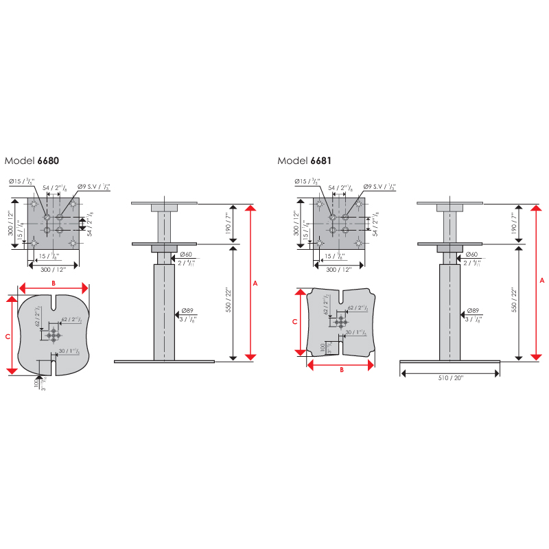 Pedestals 6680/81